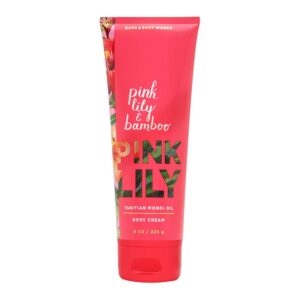 Bath & Body Works Pink Lily & Bamboo Tahitian Monoi Oil Body Cream 226g | Tropical Hydration & Nourishing Care