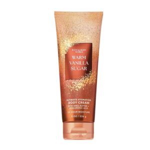 Bath & Body Works Warm Vanilla Sugar Body Cream with Shea Butter & Hyaluronic Acid 226g | Deep Moisture & Classic Vanilla Fragrance