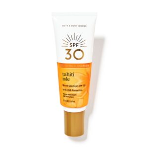 Bath & Body Works SPF 30 Tahiti Isle Gel to Oil Sunscreen 103ml | Lightweight Broad Spectrum Sun Protection