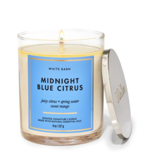 Bath & Body Works White Barn Midnight Blue Citrus Single Wick Candle | Fresh Citrus Home Fragrance